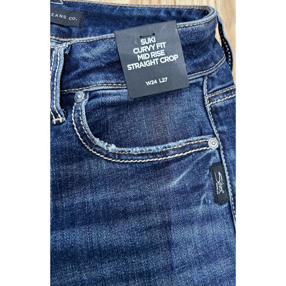 Silver Jeans Suki Mid Rise Straight Leg Jeans Medium Wash size 24x27 New W Tags. - Picture 3 of 15